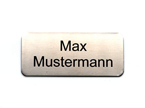 Edelstahl Türschild mit Lasergravur selbstklebend | individuell, personalisiert | Namen, Klingelschild, | 6x2cm oder 8x3,5cm (8x3,5cm) von CopterFarm