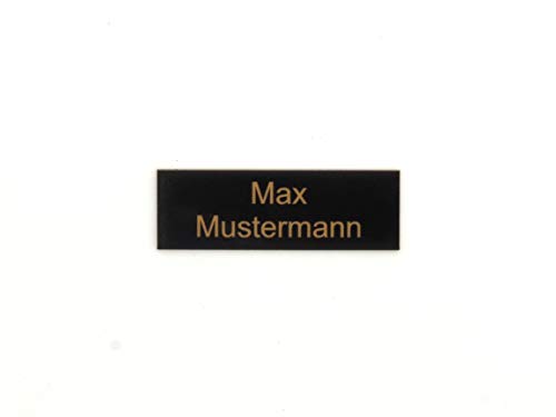 Gravurheim Briefkastenschild Türschild individuelle Gravur Name | selbstklebend - personalisiert | Kunststoff - Plastik | viele Farben und Größen (6x2cm Rechteck, Schwarz-Gold) von CopterFarm