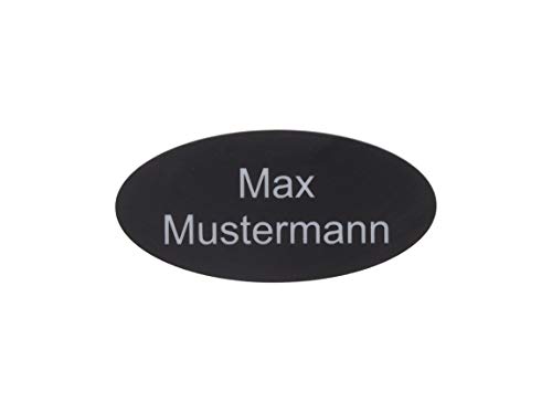 Gravurheim Briefkastenschild Türschild individuelle Gravur Name | selbstklebend - personalisiert | Kunststoff - Plastik | viele Farben und Größen (8x3,5cm Oval, Schwarz-Silber) von CopterFarm
