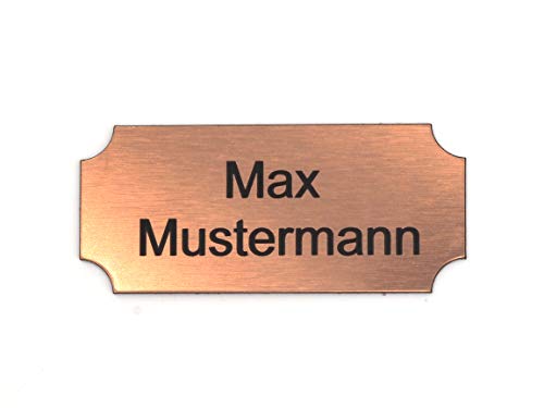 Gravurheim Briefkastenschild Türschild individuelle Gravur Name | selbstklebend - personalisiert | Kunststoff - Plastik | viele Farben und Größen (8x3,5cm Rechteck Hohlkehle, Bronze-Schwarz) von CopterFarm
