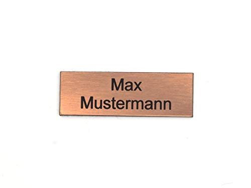 Schilderino Briefkastenschild Türschild individuelle Gravur Name | selbstklebend - personalisiert | Kunststoff - Plastik | viele Farben und Größen (6x2cm Rechteck, Bronze-Schwarz) von CopterFarm