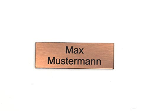 Gravurheim Briefkastenschild Türschild individuelle Gravur Name | selbstklebend - personalisiert | Kunststoff - Plastik | viele Farben und Größen (6x2cm Rechteck, Bronze-Schwarz) von CopterFarm