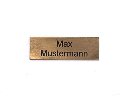 Gravurheim Briefkastenschild Türschild individuelle Gravur Name | selbstklebend - personalisiert | Kunststoff - Plastik | viele Farben und Größen (6x2cm Rechteck, Gold-Schwarz) von CopterFarm