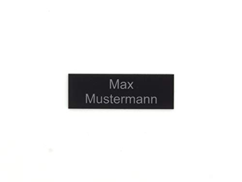 Gravurheim Briefkastenschild Türschild individuelle Gravur Name | selbstklebend - personalisiert | Kunststoff - Plastik | viele Farben und Größen (6x2cm Rechteck, Schwarz-Silber) von CopterFarm