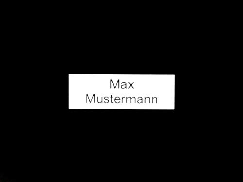 Gravurheim Briefkastenschild Türschild individuelle Gravur Name | selbstklebend - personalisiert | Kunststoff - Plastik | viele Farben und Größen (6x2cm Rechteck, Weiß-Schwarz) von CopterFarm