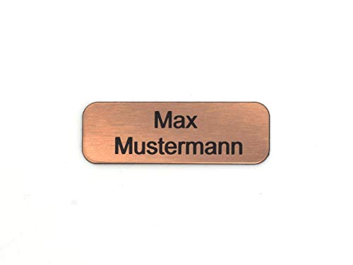 Schilderino Briefkastenschild Türschild individuelle Gravur Name | selbstklebend - personalisiert | Kunststoff - Plastik | viele Farben und Größen (6x2cm Rechteck abgerundet, Bronze-Schwarz) von CopterFarm