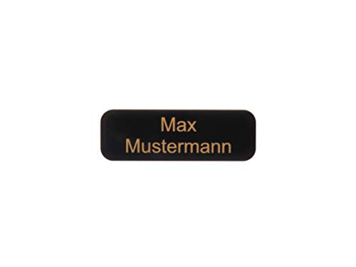 Gravurheim - Briefkastenschild Türschild individuelle Gravur Name | selbstklebend - personalisiert | Kunststoff - Plastik | viele Farben und Größen (6x2cm Rechteck abgerundet, Schwarz-Gold) von CopterFarm