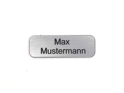 Gravurheim Briefkastenschild Türschild individuelle Gravur Name | selbstklebend - personalisiert | Kunststoff - Plastik | viele Farben und Größen (6x2cm Rechteck abgerundet, Silber-Schwarz) von CopterFarm