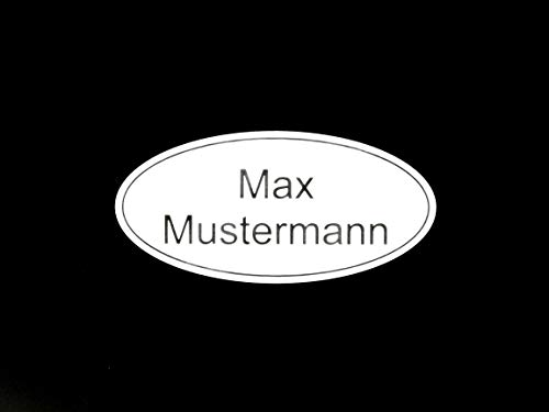 Gravurheim Briefkastenschild Türschild individuelle Gravur Name | selbstklebend - personalisiert | Kunststoff - Plastik | viele Farben und Größen (8x3,5cm Oval mit Umrandung, Weiß-Schwarz) von CopterFarm