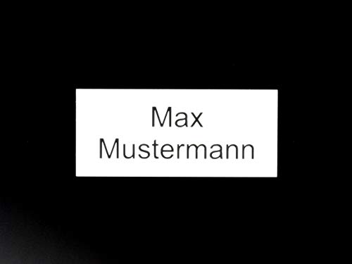 Gravurheim Briefkastenschild Türschild individuelle Gravur Name | selbstklebend - personalisiert | Kunststoff - Plastik | viele Farben und Größen (8x3,5cm Rechteck, Weiß-Schwarz) von CopterFarm