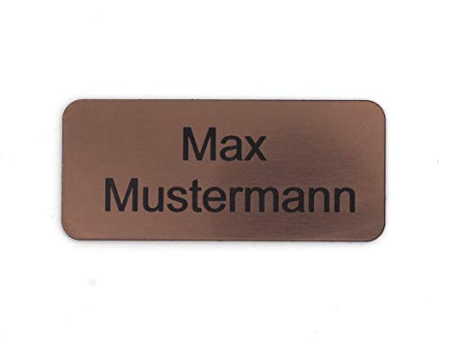 Schilderino Briefkastenschild Türschild individuelle Gravur Name | selbstklebend - personalisiert | Kunststoff - Plastik | viele Farben und Größen (8x3,5cm Rechteck abgerundet, Bronze-Schwarz) von CopterFarm