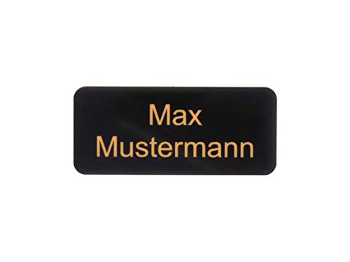 Gravurheim Briefkastenschild Türschild individuelle Gravur Name | selbstklebend - personalisiert | Kunststoff - Plastik | viele Farben und Größen (8x3,5cm Rechteck abgerundet, Schwarz-Gold) von CopterFarm