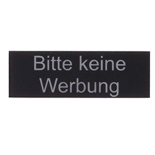 Gravurheim - Briefkastenschild Türschild individuelle Gravur Name | selbstklebend - personalisiert | Kunststoff - Plastik | viele Farben und Größen (Bitte keine Werbung, Schwarz-Silber) von CopterFarm
