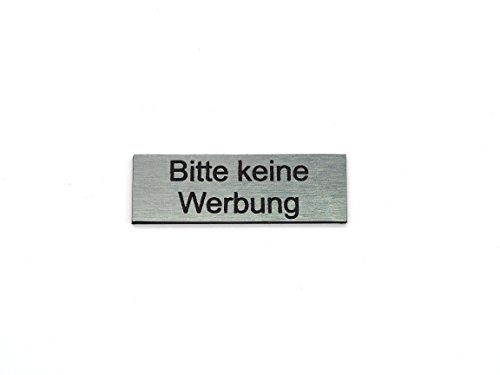 Gravurheim Briefkastenschild Türschild individuelle Gravur Name | selbstklebend - personalisiert | Kunststoff - Plastik | viele Farben und Größen (Bitte keine Werbung, Silber-Schwarz) von CopterFarm