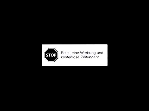 Gravurheim Briefkastenschild Türschild individuelle Gravur Name | selbstklebend - personalisiert | Kunststoff - Plastik | viele Farben und Größen (STOP Keine Werbung, Weiß-Schwarz) von CopterFarm