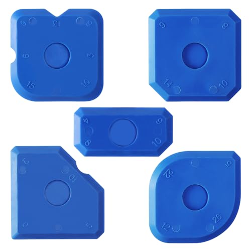 Coptiner 5 Pcs Silicone Tool,Caulking Tool Set,Silicone Sealant Finishing Tool More Than 20 Different Edges For Kitchen Bathroom Floor Sealant Grout Finishing Sealing von Coptiner