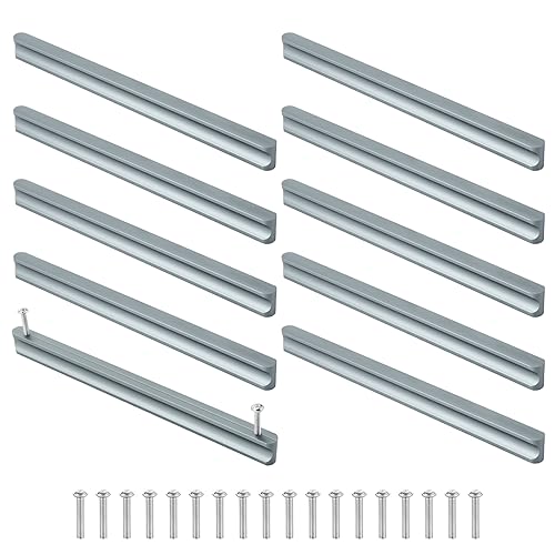 Coptiner 10 Stück Möbelgriffe Küchengriffe 192 mm Lochabstand Schrankgriffe Grau Aluminiumgriffe Schubladengriffe Stangengriff Möbel Kabinett Griffe für Küchenschränke, Schublade von Coptiner