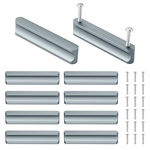 Coptiner 10 Stück Möbelgriffe Küchengriffe 64 mm Lochabstand Schrankgriffe Grau Aluminiumgriffe Schubladengriffe Stangengriff Möbel Kabinett Griffe für Küchenschränke, Schublade von Coptiner