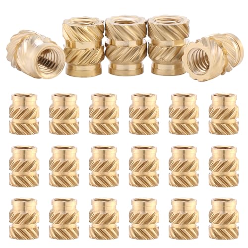 Coptiner 50 Stück 3D Druck Messing Muttern M2x4x3.2mm Messing Einbettung Muttern Gerändelte Messingmuttern mit Kunststoff-Box Threaded Inserts für 3D Druckteile Automobil Kunststoffschale von Coptiner