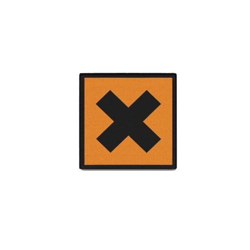Copytec Patch 40x40mm Gefahrensymbol Reizend Gesundheitsschädlich Chemie Hinweis #42752 von Copytec