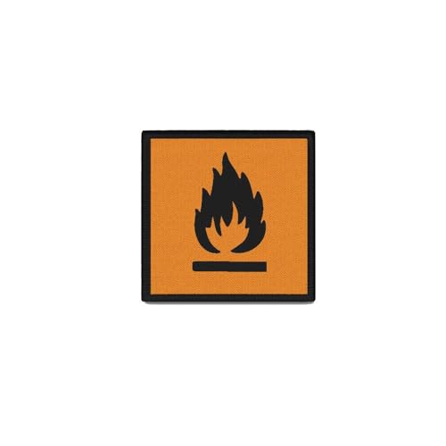Copytec Patch 4x4cm Quadrat Hochentzündlich Brandgefahr Feuer Warnung #42589 von Copytec