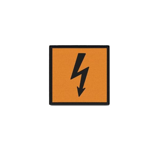 Copytec Patch 4x4cm Quadrat Hochspannung Warnung Warnschild Blitz Elektronik #42589 von Copytec