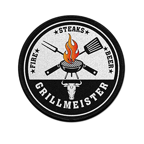 Copytec Patch Grillmeister BBQ Grillen Grillzange Barbeque Feuer und Flamme #37849 von Copytec