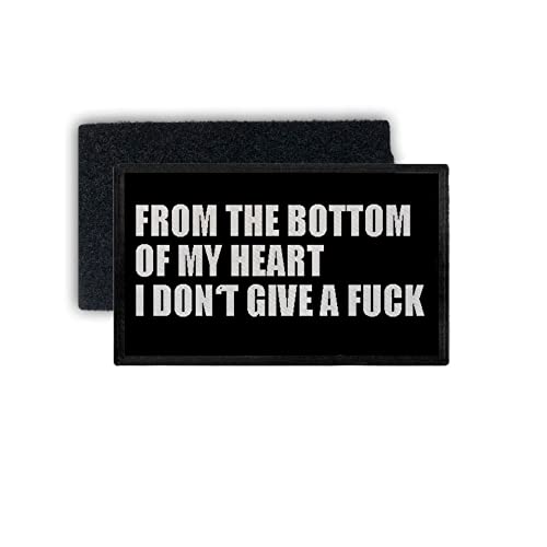 Copytec Patch from The Bottom of My Heart i Don't give a Fuck Humor Fun 7,5x4,5cm #34356 von Copytec