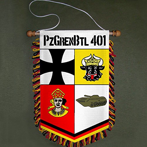 Copytec PzGrenBtl401 - Panzergrenadier Bataillon 401 Bundeswehr Deutschland Wappen Abzeichen Emblem - Wimpel #9693 von Copytec
