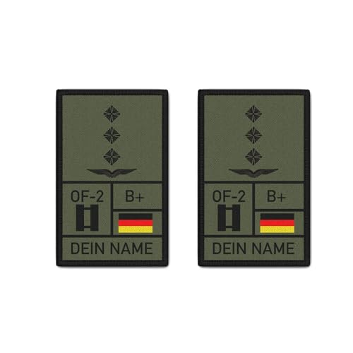 Copytec Rank Patch 2er Set Dienstgrad Hauptmann Hptm Luftwaffe LW Blutgruppe OR-2#46517 von Copytec