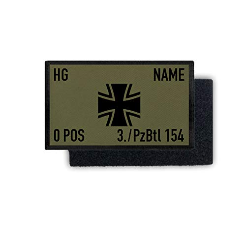 Copytec Rank Patch 9,8x6cm Bundeswehr Dienstgrad Name Einheit Blutgruppe #35397, Farbe:Oliv von Copytec