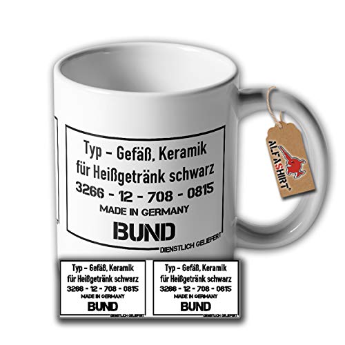 Gefäß keramik für heißgetränk schwarz Doppelseitig Kaffee Bundeswehr #34612 von Copytec