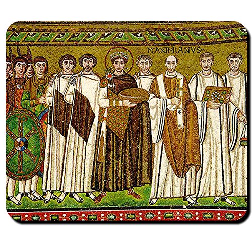 Mosaikbild 6 Jahrhundert Kaiser Justinian Römisches Reich Mosaik Kunst Ravenna San Vitale - Mauspad Mousepad Computer Laptop PC #16135 von Copytec