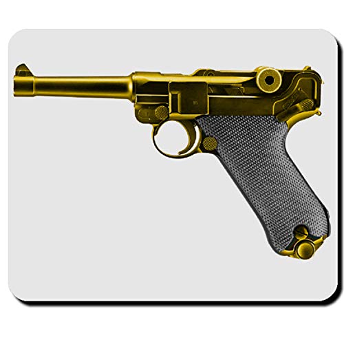 P08 Pistole Waffe gold Munition Parabellum Ordonnanzwaffe Mauspad #5357 von Copytec