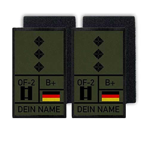 Rank Patch 9,8x6cm Hauptmann Namen Hptm NATO Captain Bundeswehr Dienstgrad#36130 von Copytec
