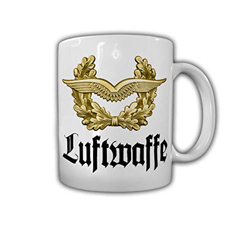 Tasse BW Luftwaffe Mützen Abzeichen Bundeswehr gold Schwingen Eichenlaub #30127 von Copytec