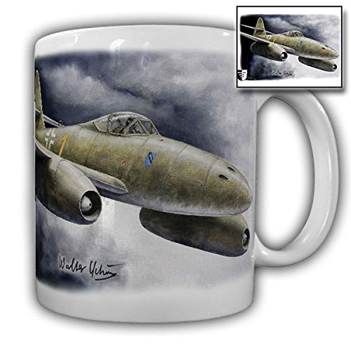 Tasse Lukas Wirp ME 262 Walter Schuck Me262 Düsenjet Luftwaffe Flugzeug Gemälde Militaria Kunst Druck Pilot #23642 von Copytec
