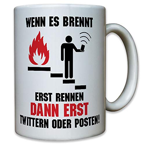 Twitter Facebook Social Media Feuermelder BMA Rauchmelder - Tasse #10601 von Copytec