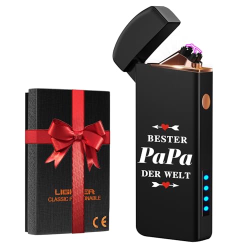 Coquimbo Geschenke für Papa Feuerzeug Elektrisch, Papa Geschenk Geburtstag, Lichtbogen Feuerzeug Sturmfeuerzeug USB Aufladbar mit Batterieanzeige, Geburtstagsgeschenk für Papa Männer und Opa Coquimbo Geschenke für Papa Feuerzeug Elektrisch, Papa Geschenk Geburtstag, Lichtbogen Feuerzeug Sturmfeuerzeug USB Aufladbar mit Batterieanzeige, Geburtstagsgeschenk für Papa Männer und Opa von Coquimbo