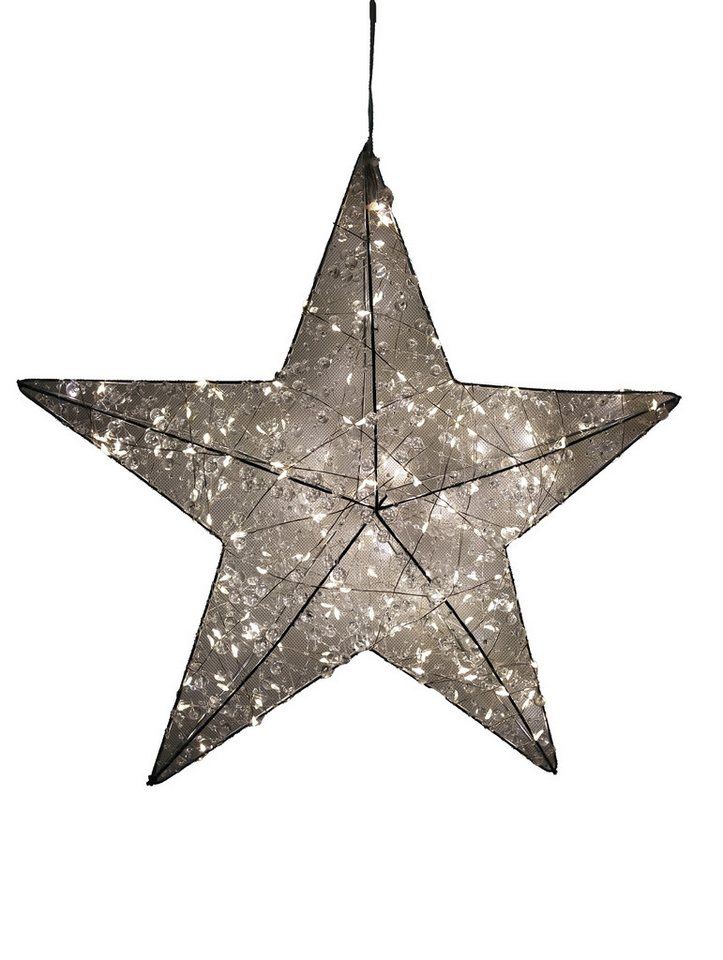 Cor Mulder LED-Dekofigur LED-Stern zum Aufhängen 40 cm 200 LEDs warmweiß Perlenverzierung Fernb (kein Set) von Cor Mulder