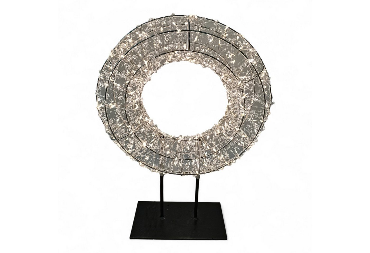 Cor Mulder LED-Dekofigur LED-Tischkranz Silber 45 cm 600 LEDs mit Fernbedienung edles Design (kein Set) von Cor Mulder