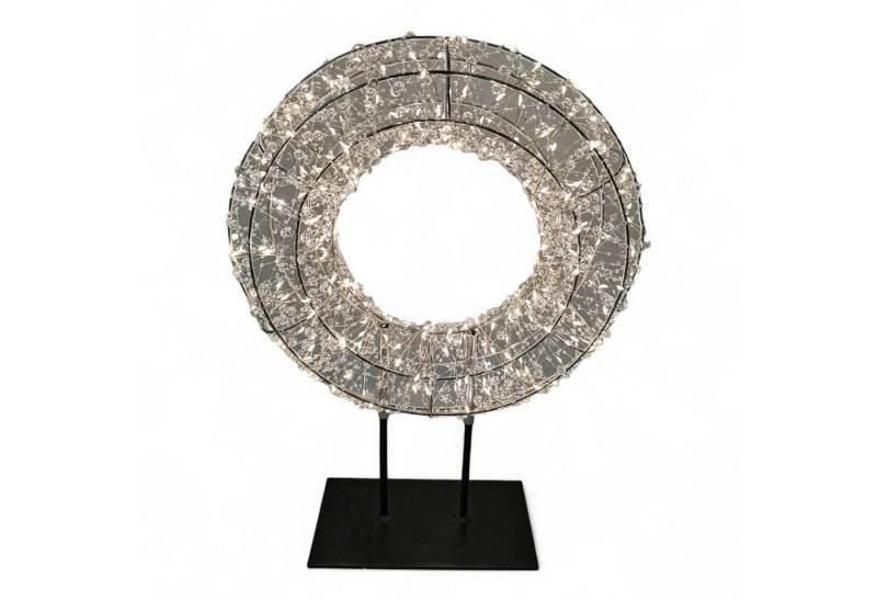 Cor Mulder LED-Dekofigur LED-Tischkranz Silber 45 cm 600 LEDs mit Fernbedienung edles Design (kein Set) von Cor Mulder