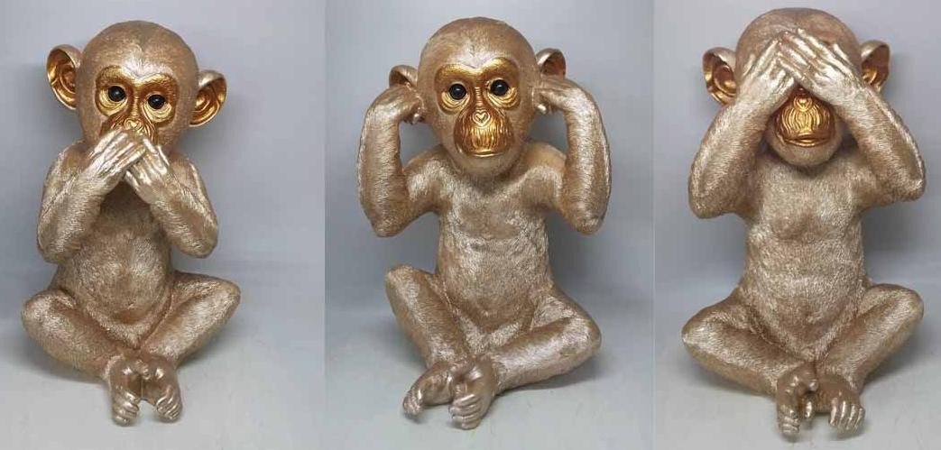 Cor Mulder Tierfigur Die Affen sind los champagner 35 cm 3er Set Cor Mulder Tierfigur Die Affen sind los champagner 35 cm 3er Set von Cor Mulder