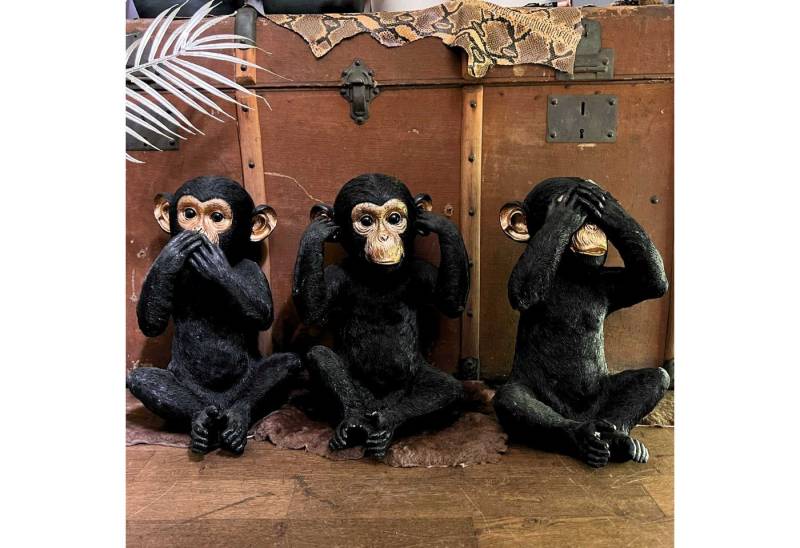 Cor Mulder Tierfigur Die Affen sind los schwarz 35 cm 3er Set von Cor Mulder