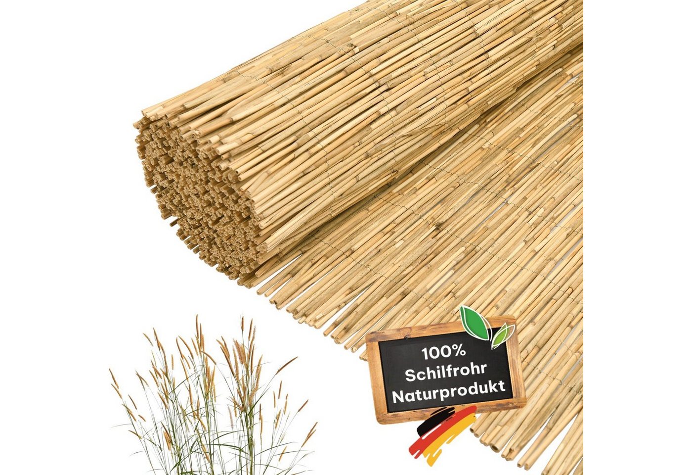 Coradoma Sichtschutzzaunmatten Schilfrohrmatte Sichtschutz Zaun für Balkon, Terrasse, Garten, (viele Größen, Höhe 100-180 cm), aus Schilfrohr 100% Naturprodukt von Coradoma