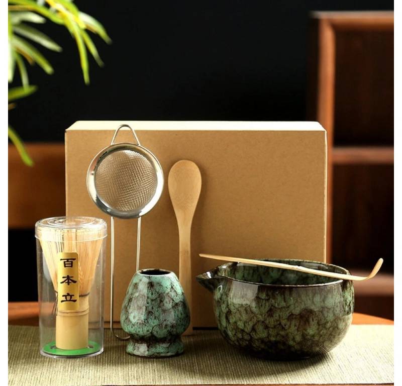 Coradoma Teeservice Matcha Tee Set 7-teilig Zubereitungsset Geschenkset mit Bambus Chasen, Japanisch Traditionell für Teezeremonie von Coradoma