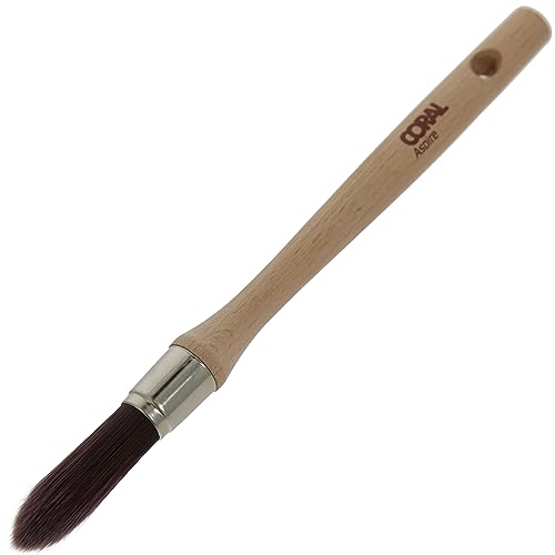 Coral 33711 Aspire 15 mm runder Schärpenpinsel, professionelles, festes, spitzes Profil für schnelles, präzises Detailschneiden, ultraglatte Oberfläche, mit Handelsemulsion oder glänzendem von CORAL