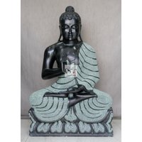 Buddha Statue, Schwarze Stein Statuen, Figur, Handgeschnitzte 25 Zoll Statue von CoralCraftsIN