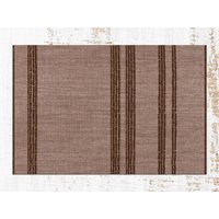 Boho Gestreifter Teppich Braun Vinyl Matte, Brauner Linolteppich, Bronze Bodenmatte, Vinylteppich, Linoleummatte, Küchenmatten Für Den Boden von CoralHorizon