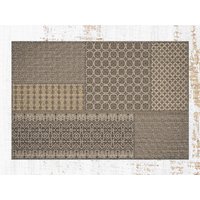Ethno Patchwork Sand Vinyl Bodenmatte, Bronze Brauner Teppich, Linoleum Küchenmatte, Küchendeko, Komfortmatte von CoralHorizon